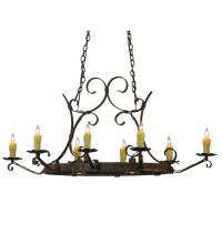 2nd Avenue Designs  115887 - 52"L Handforged Oval 8 LT W/Downlights Chandelier