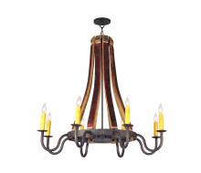 2nd Avenue Designs  132914 - 44"W Barrel Stave Madera 8 LT Chandelier