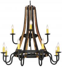 2nd Avenue Designs  136568 - 44"W Barrel Stave Madera 12 LT Two Tier Chandelier