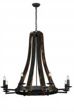 2nd Avenue Designs  140164 - 42" Wide Barrel Stave Madera 8 Light Chandelier