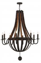 2nd Avenue Designs  143730 - 45"W Barrel Stave Madera 8 LT Chandelier