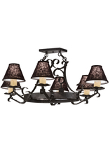 2nd Avenue Designs  151539 - 40" Long Handforged Oval 6 Light Chandelier