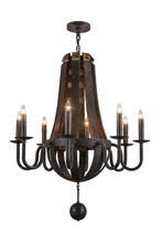 2nd Avenue Designs  154052 - 36" Wide Barrel Stave Madera 8 Light Chandelier