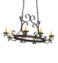 2nd Avenue Designs  204941 - 51" Long Handforged Oval 8 Light Chandelier