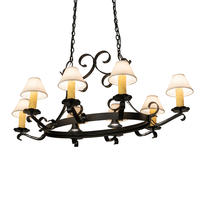 2nd Avenue Designs  235822 - 56" Long Handforged Oval 8 Light W/Downlight Chandelier