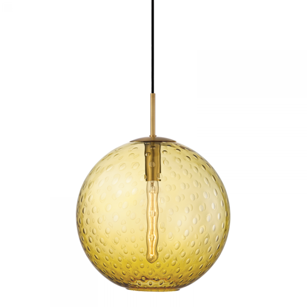 1 LIGHT PENDANT-LIGHT AMBER GLASS