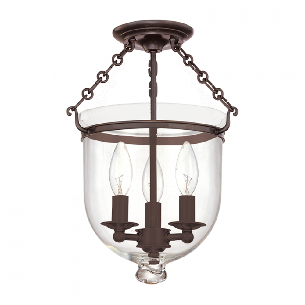3 LIGHT SEMI FLUSH