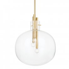 Hudson Valley Orange 3918-AGB - 3 LIGHT PENDANT