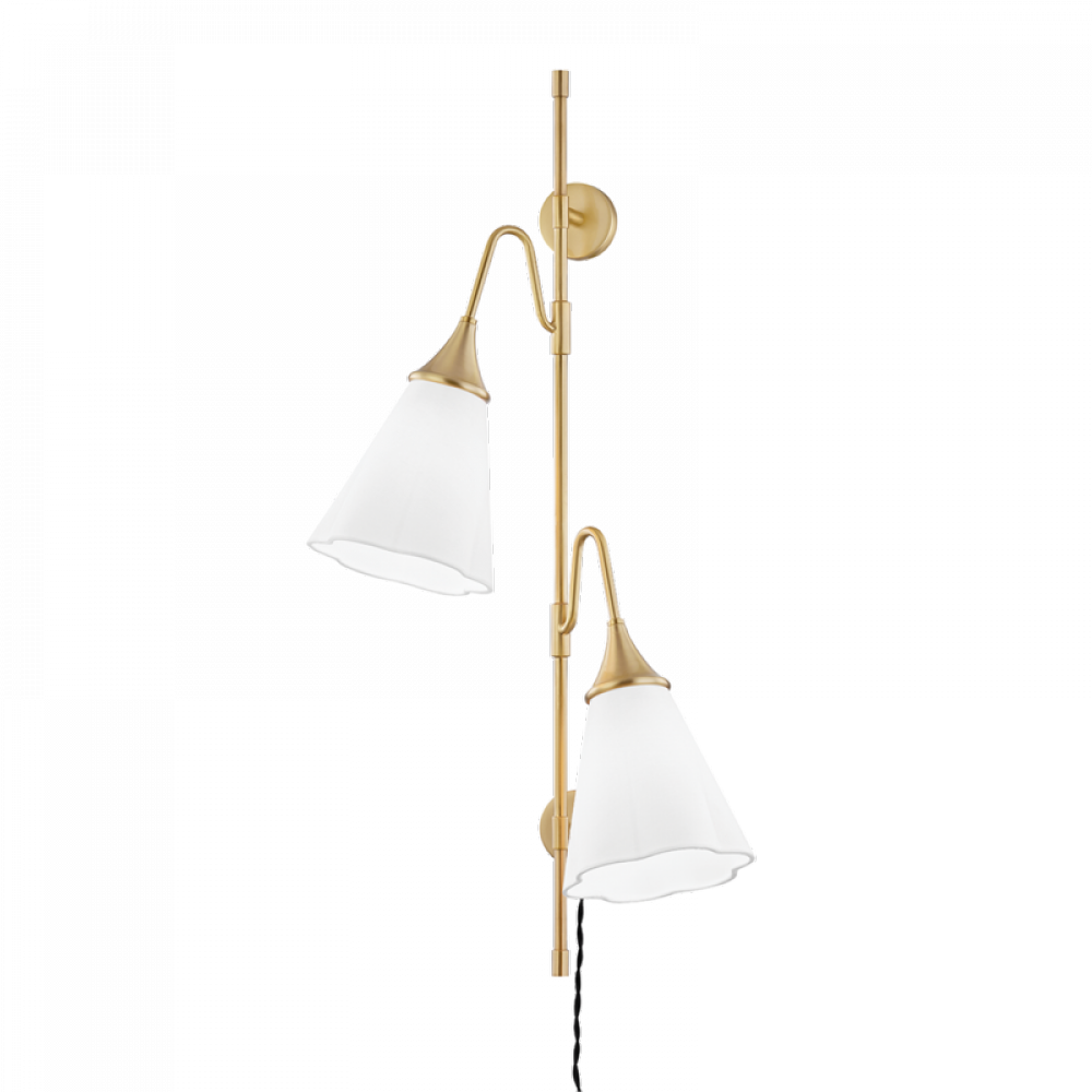 2 Light Wall Sconce W/ Plug