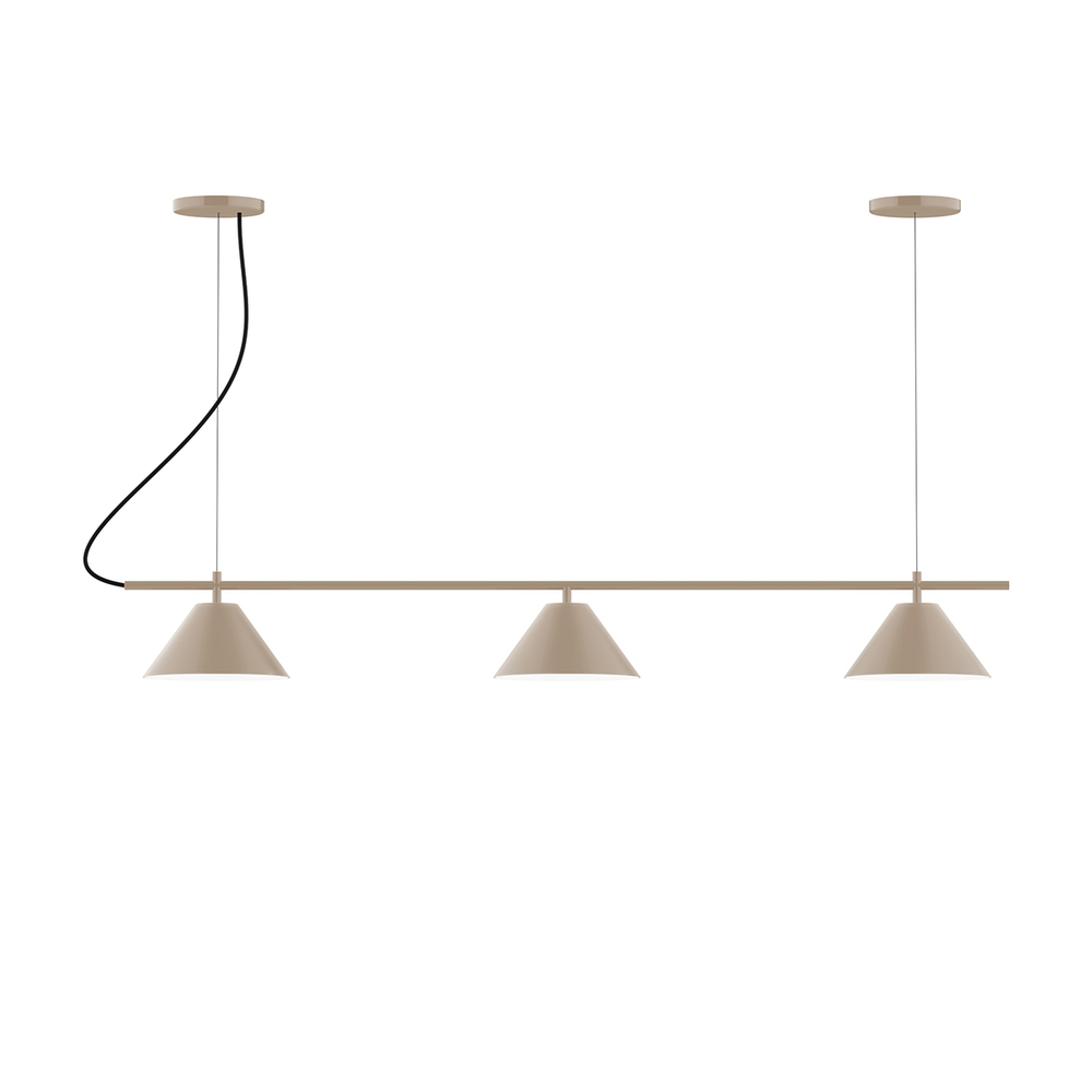 3-Light Linear Pinnacle LED Chandelier, Clay