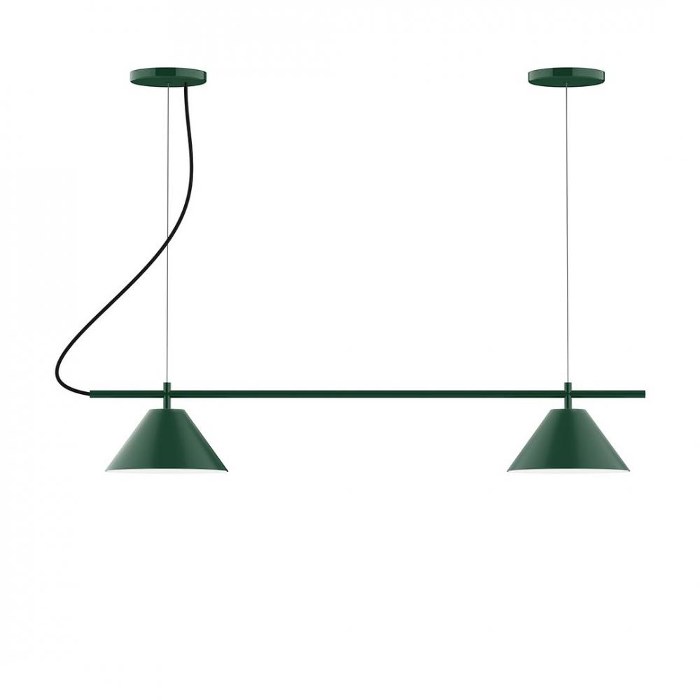 2-Light Linear Pinnacle LED Chandelier with White SJT Cord, Terracotta