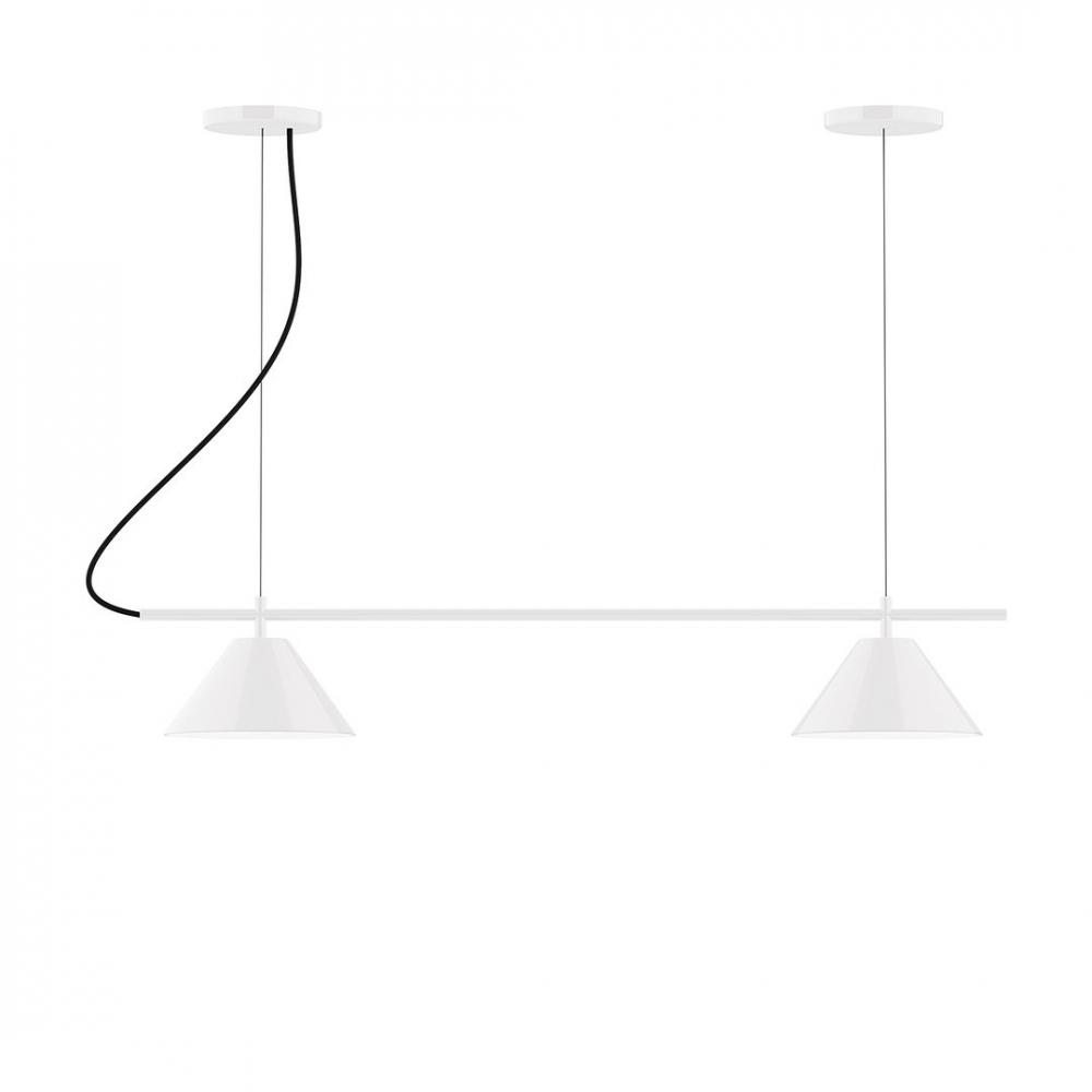 2-Light Linear Pinnacle LED Chandelier with White SJT Cord, Mauve