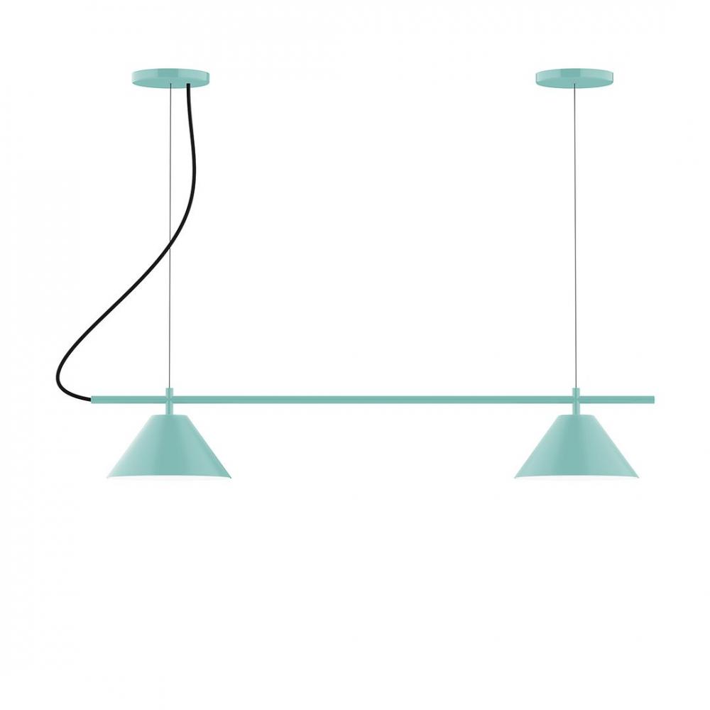 2-Light Linear Pinnacle LED Chandelier with White SJT Cord, Bright Yellow