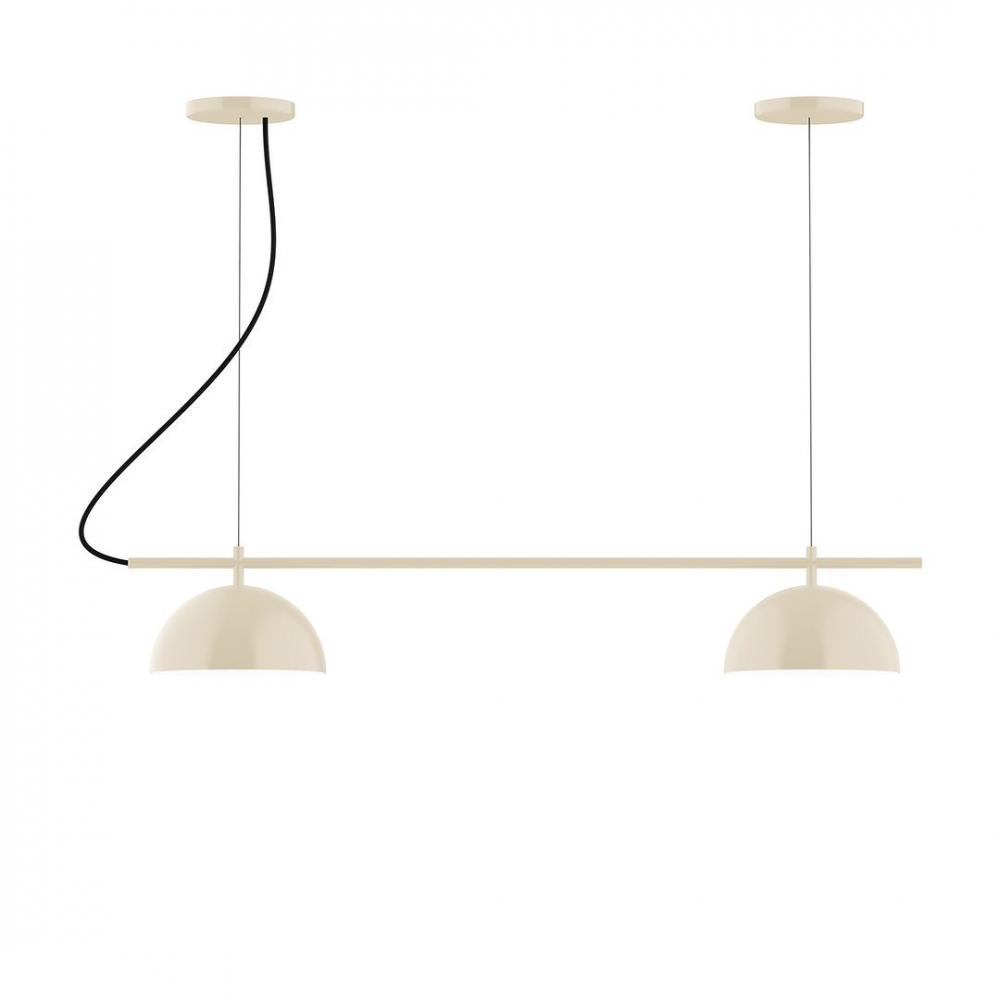 2-Light Linear Pinnacle LED Chandelier, Forest Green