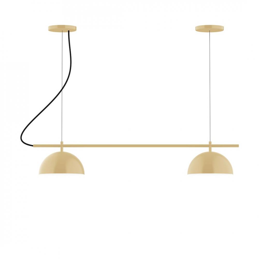 2-Light Linear Pinnacle LED Chandelier, White