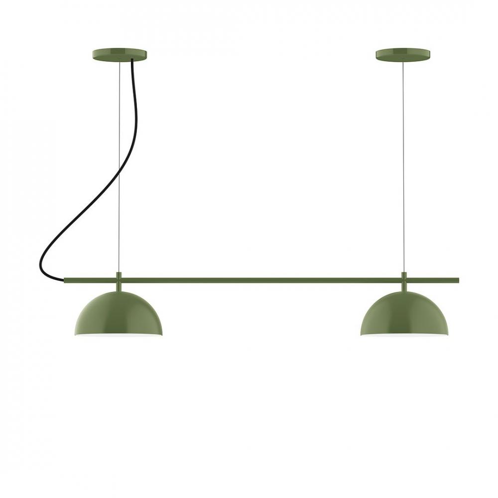 2-Light Linear Pinnacle LED Chandelier, Light Blue