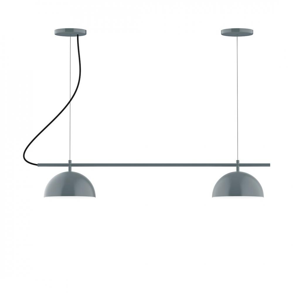 2-Light Linear Pinnacle LED Chandelier, Barn Red