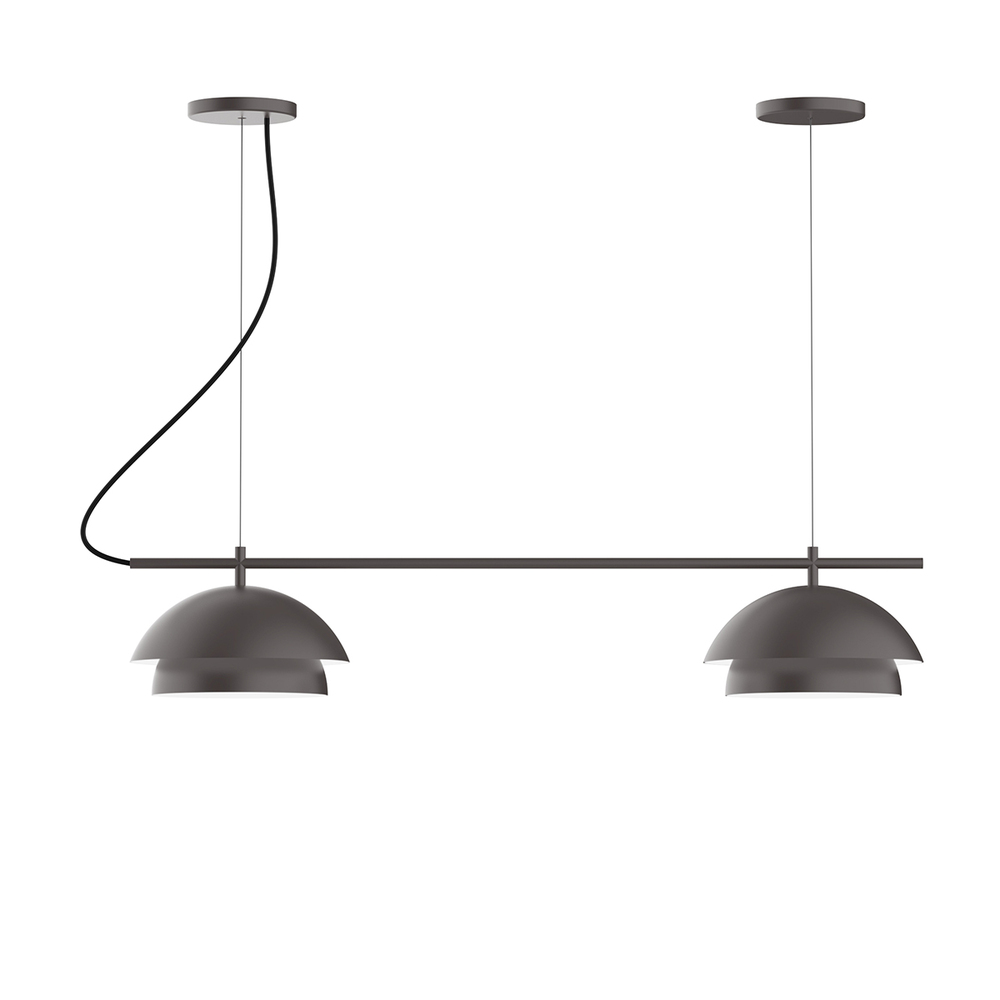 2-Light Linear Nest LED Chandelier, Bronze Matte