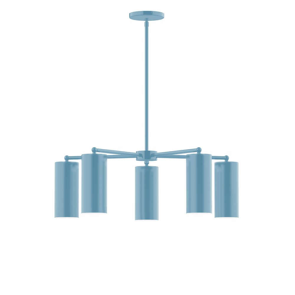 5-Light Jordan Chandelier, Light Blue