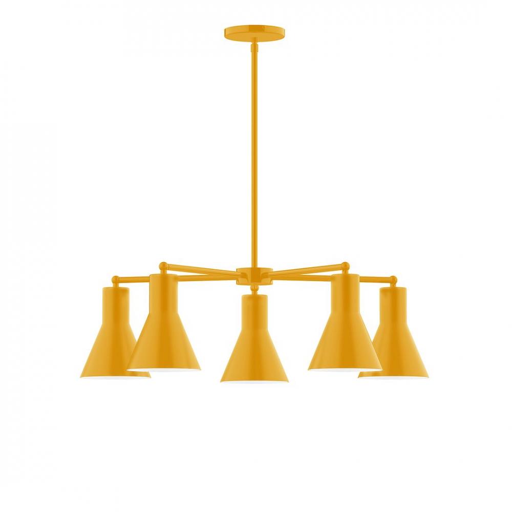 3-Light Linear Arcade LED Chandelier with Cool Tweed Fabric Cord, Cream