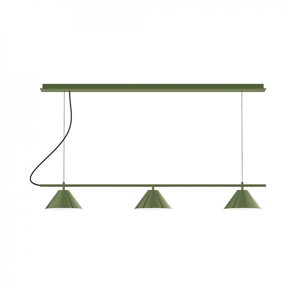 2-Light Linear Arcade LED Chandelier, Black