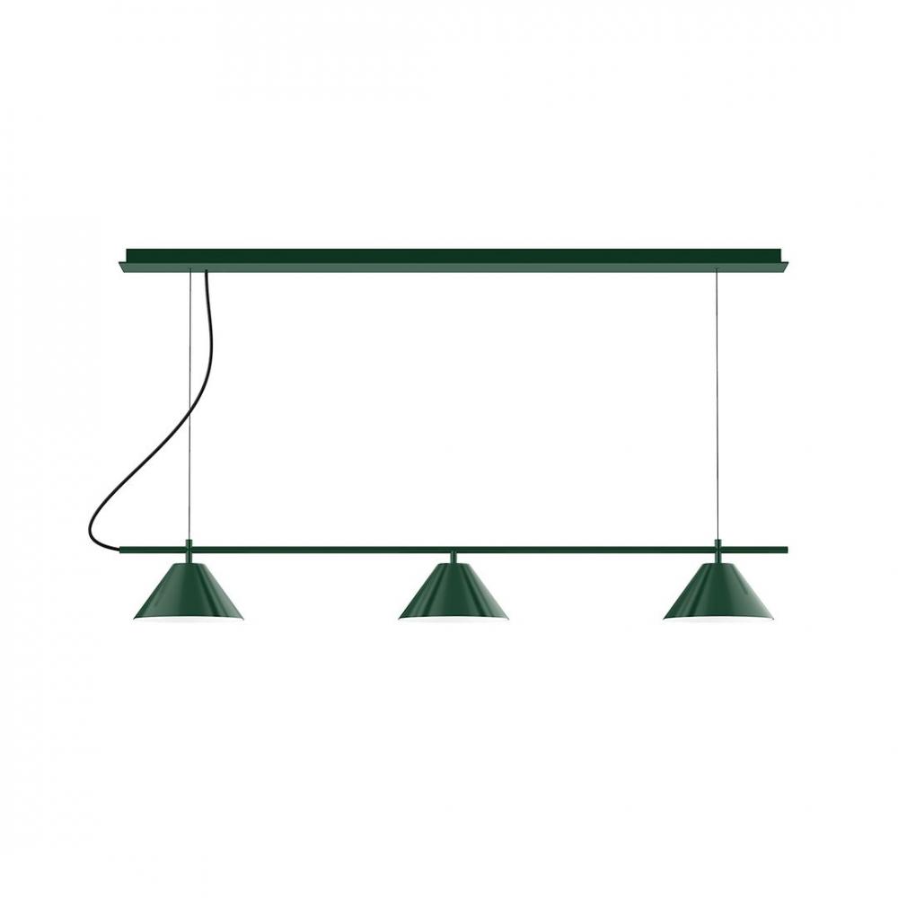 2-Light Linear Arcade LED Chandelier, Sea Green