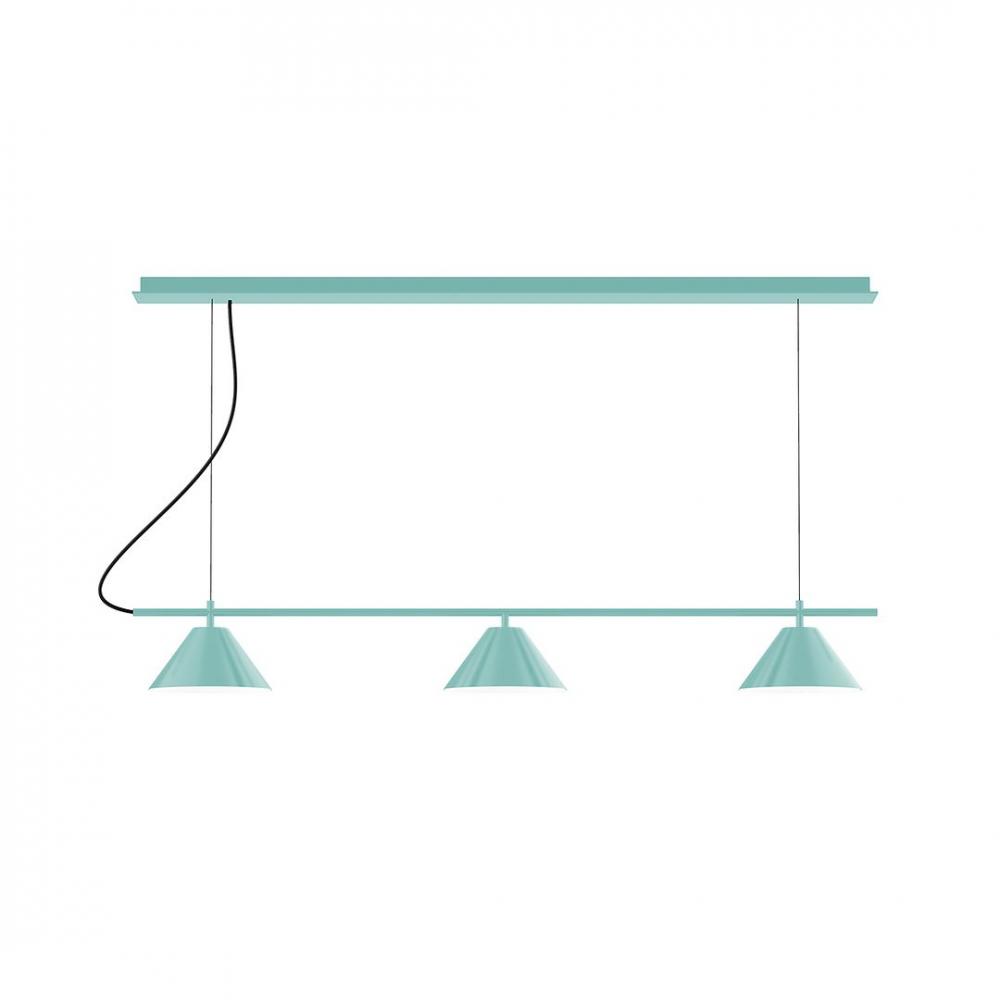 2-Light Linear Arcade LED Chandelier, Architectural Bronze