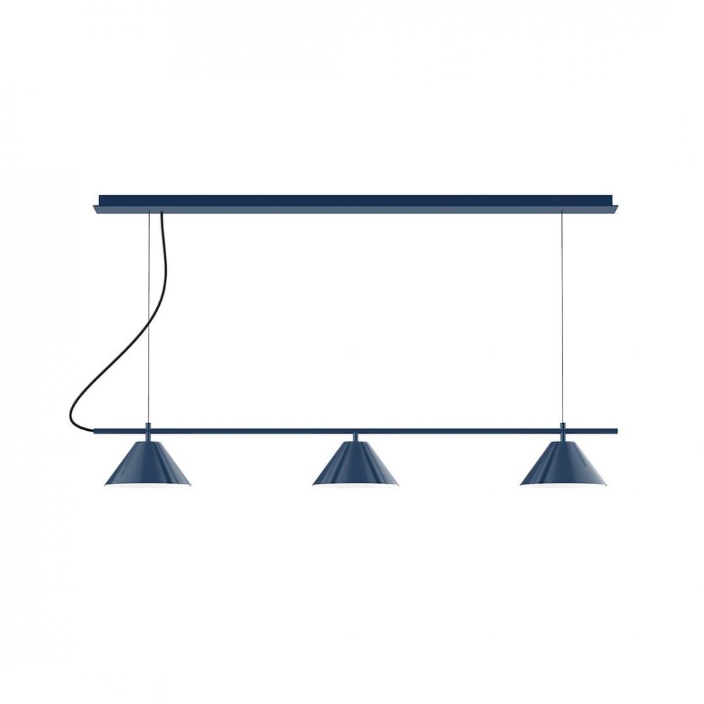 2-Light Linear Arcade LED Chandelier, Light Blue