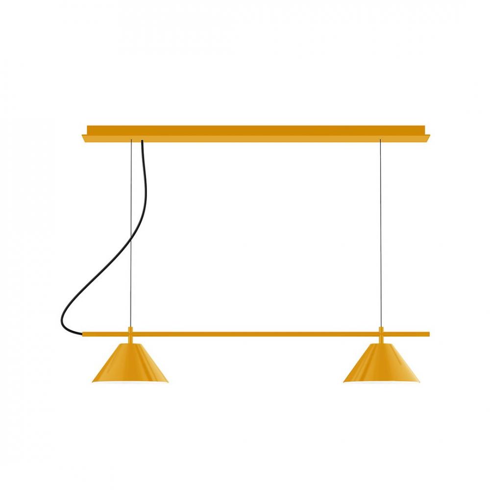 2-Light Linear Nest LED Chandelier, Bright Yellow