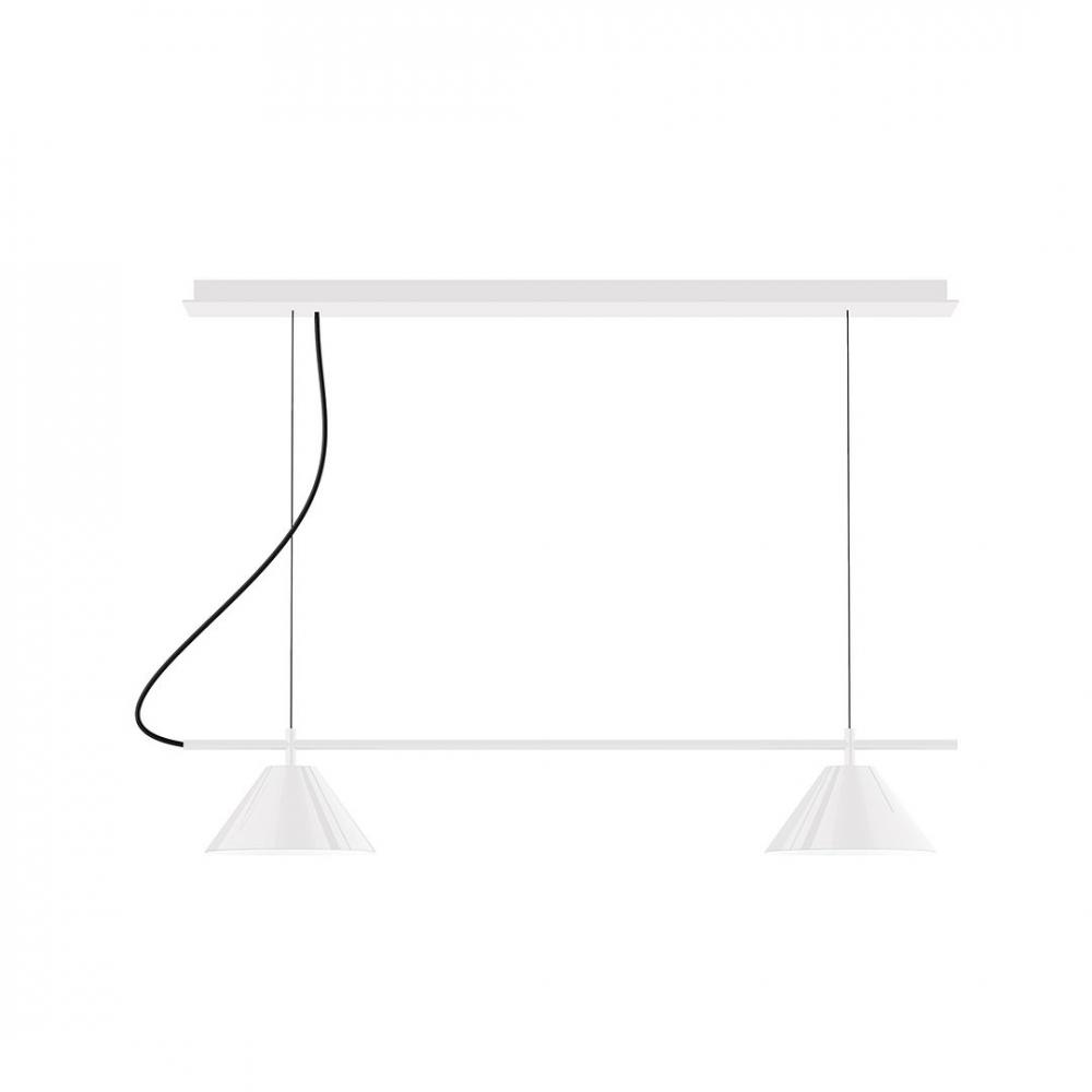 2-Light Linear Nest LED Chandelier, White