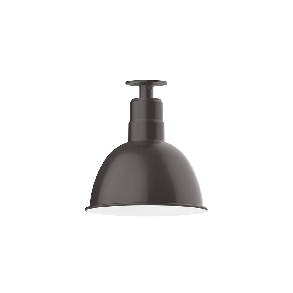 12" Deep Bowl shade, flush mount ceiling light, Bronze Matte