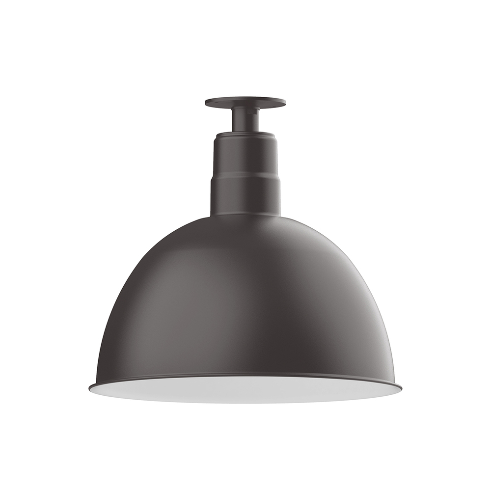 16" Deep Bowl shade, flush mount ceiling light, Bronze Matte