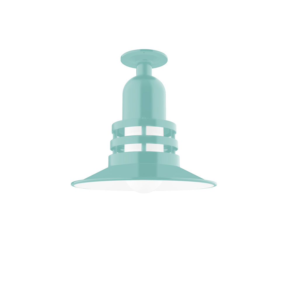 Atomic 12" Flush Mount Light in Sea Green