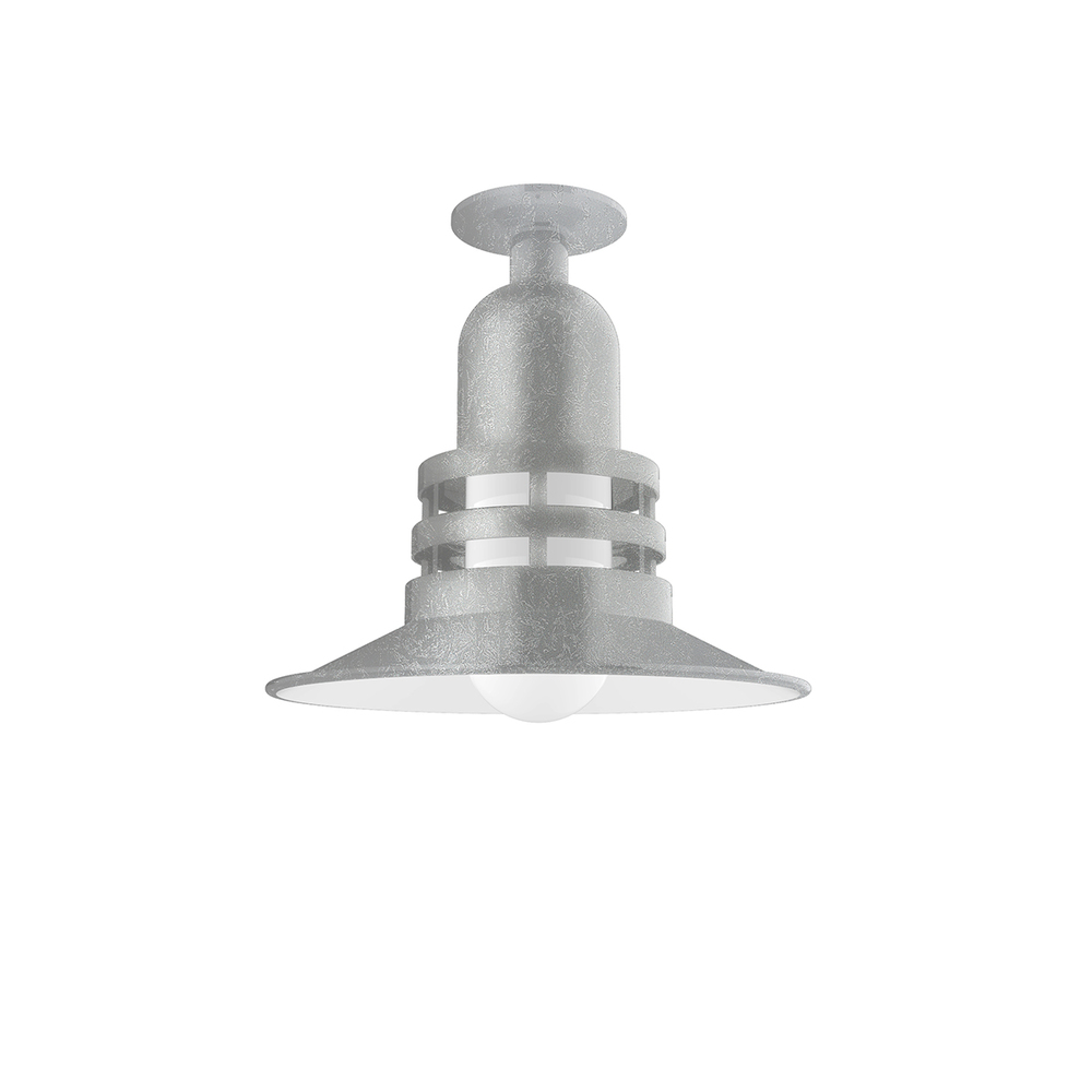 Atomic 12" Flush Mount Light in Painted Galvanized