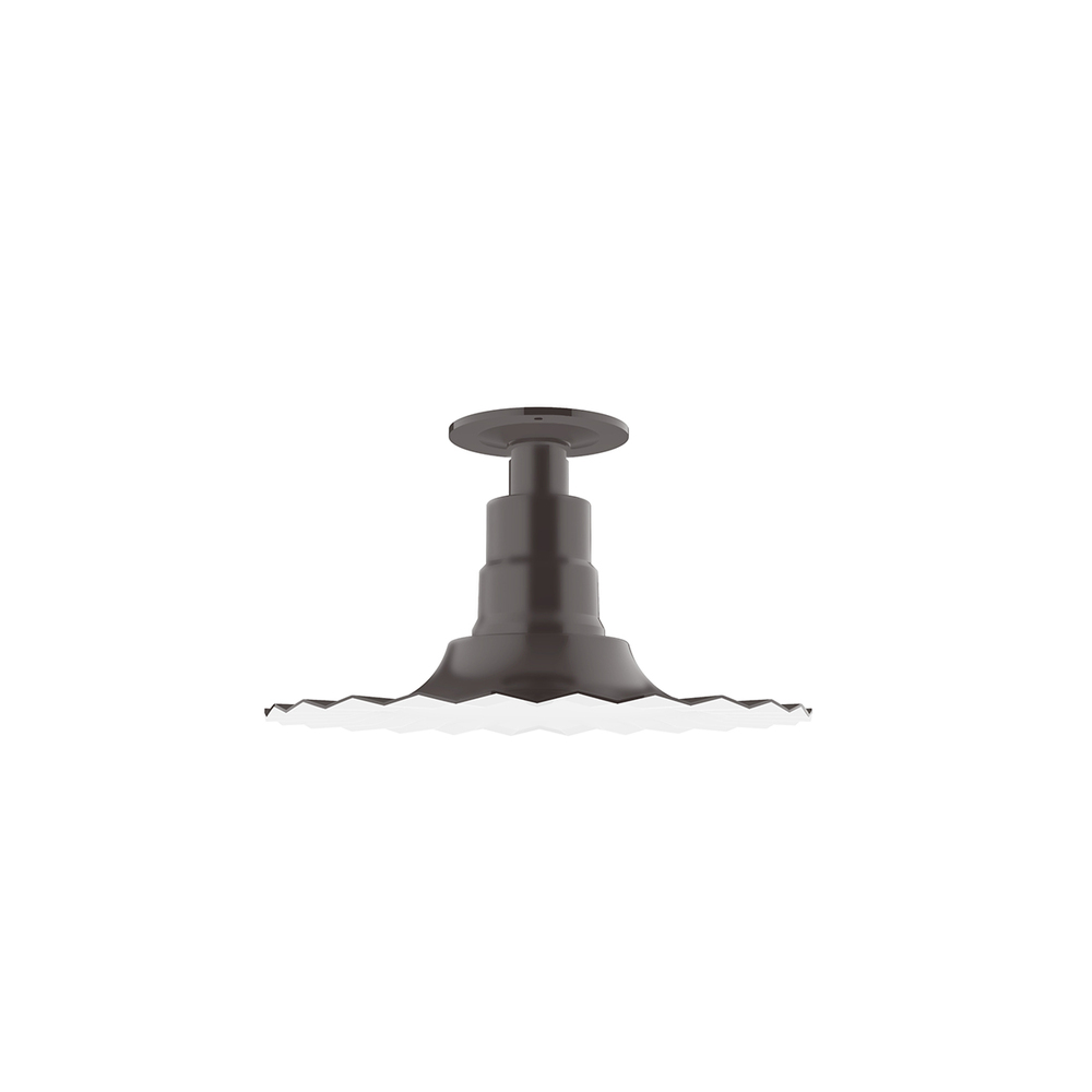 12" Radial shade, Flush Mount Light ceiling light, Architectural Bronze