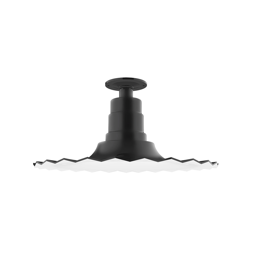 16" Radial shade, Flush Mount Light ceiling light, Black