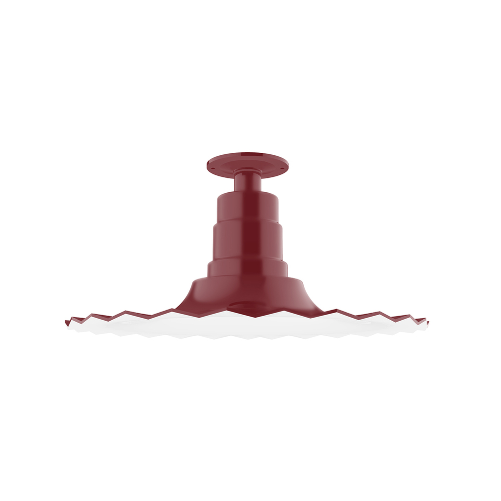 16" Radial shade, Flush Mount Light ceiling light, Barn Red