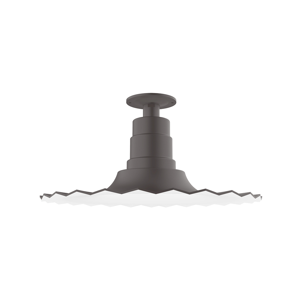 16" Radial shade, Flush Mount Light ceiling light, Bronze Matte