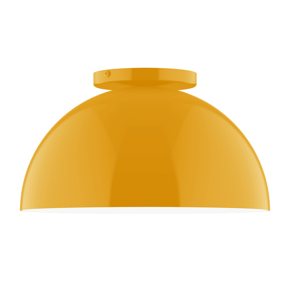 12" Arcade Flush Mount, Bright Yellow