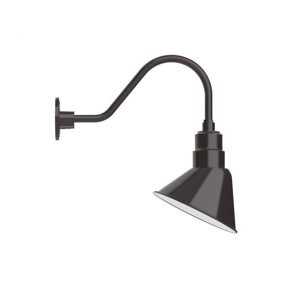 10" Angle shade gooseneck wall mount, Architectural Bronze