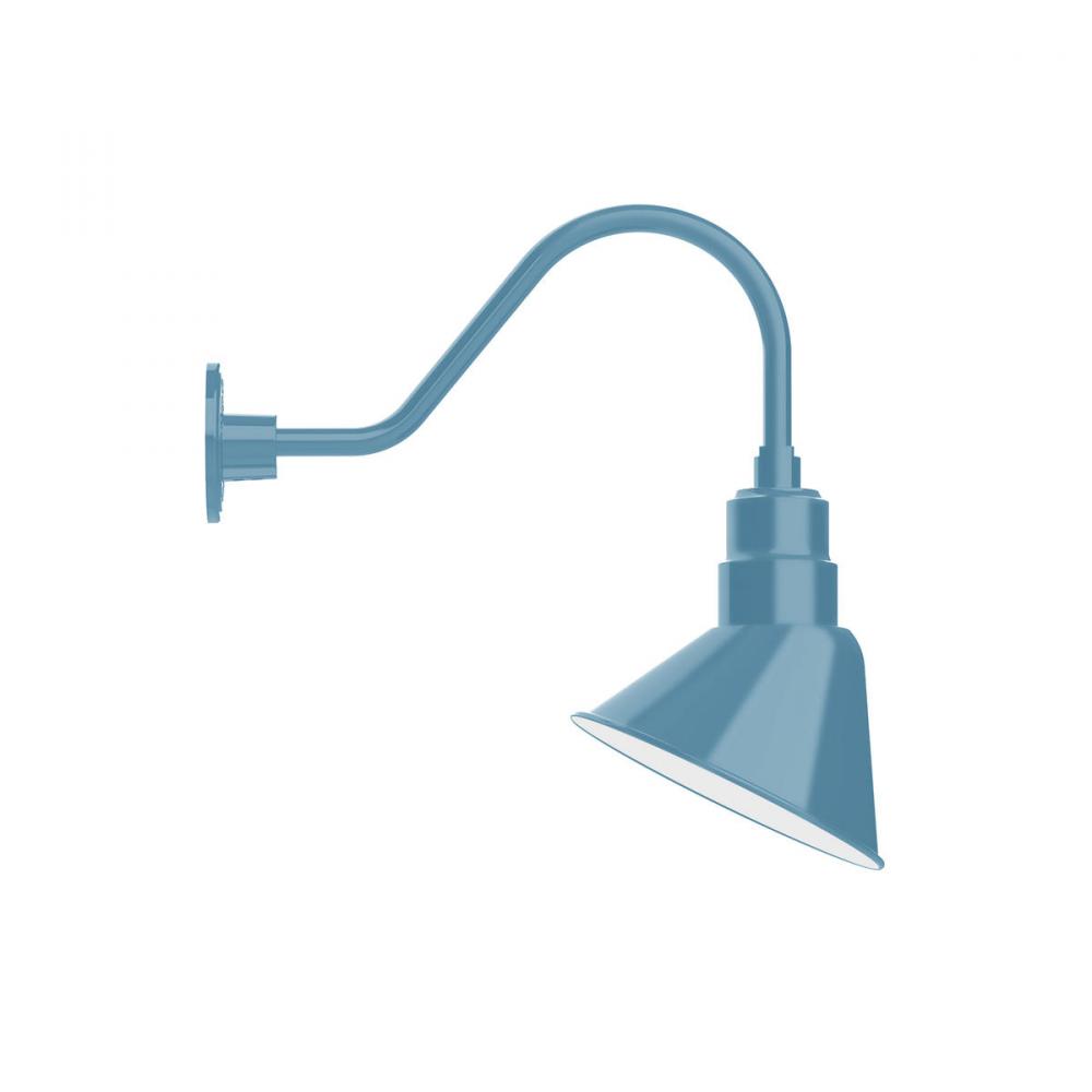 10" Angle shade gooseneck wall mount, Light Blue