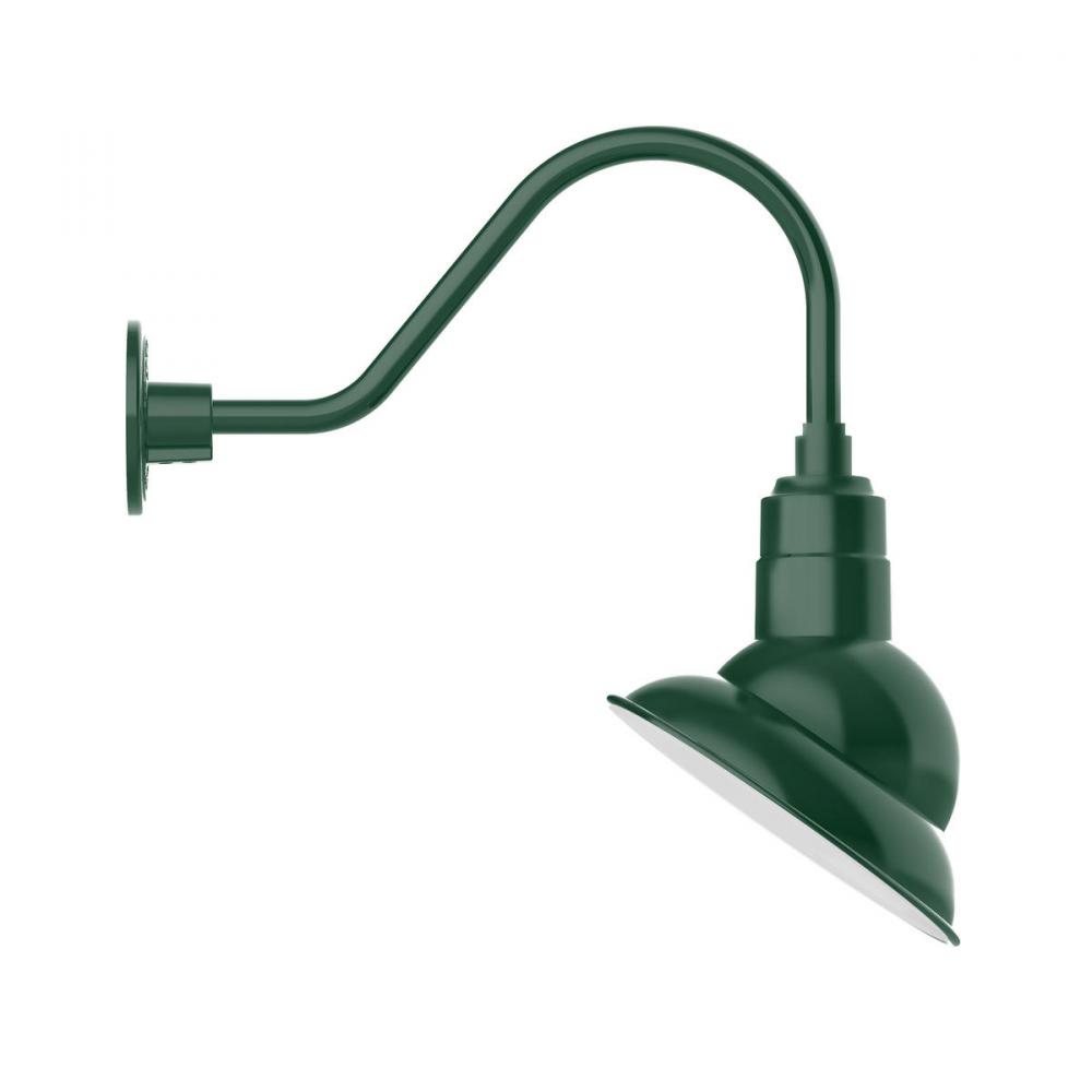 10" Emblem shade gooseneck wall mount, Forest Green