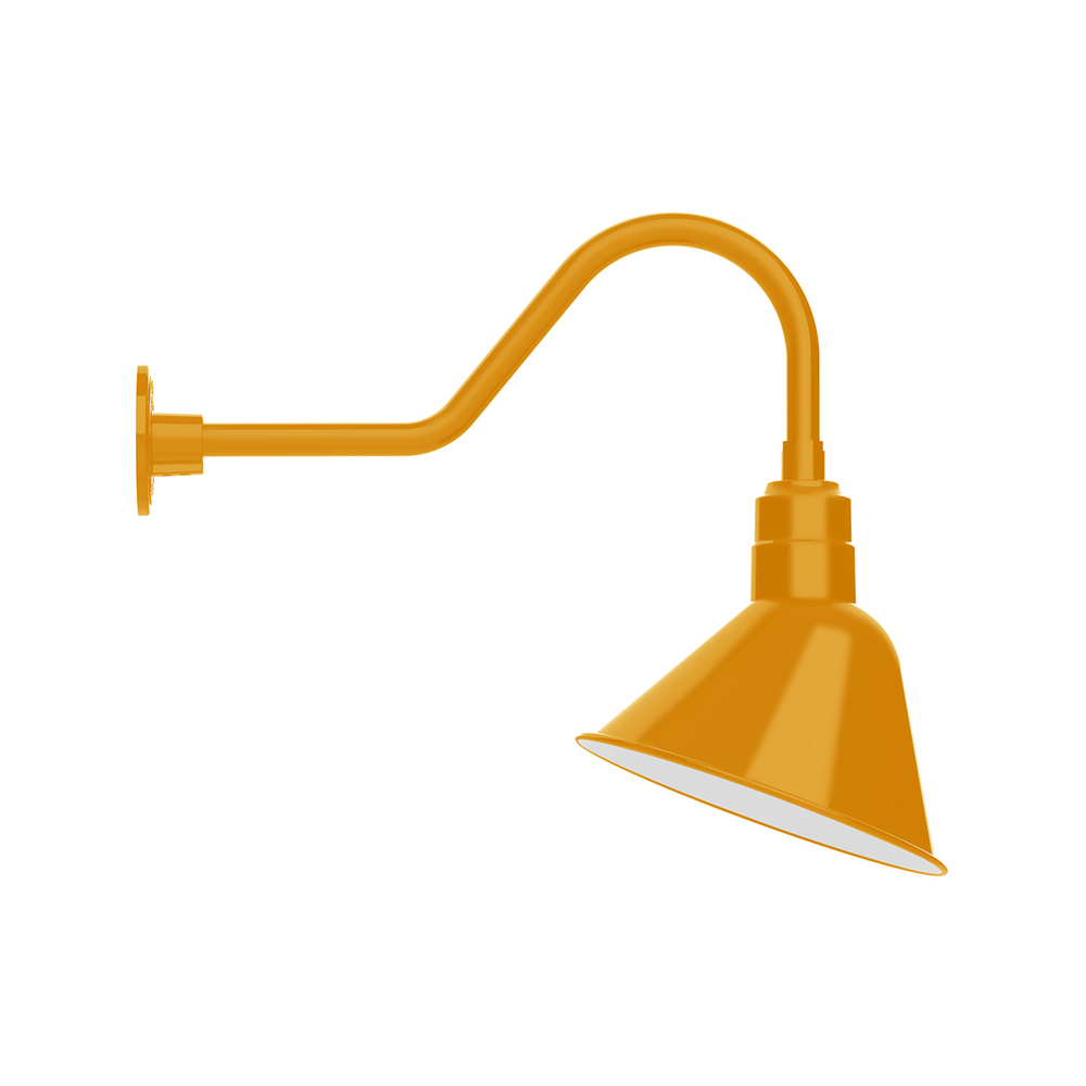 12" Angle shade gooseneck wall mount, Bright Yellow
