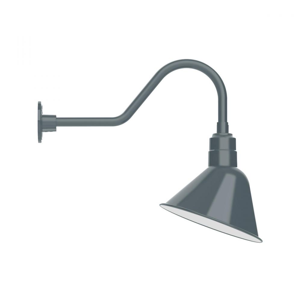 12" Angle shade gooseneck wall mount, Slate Gray