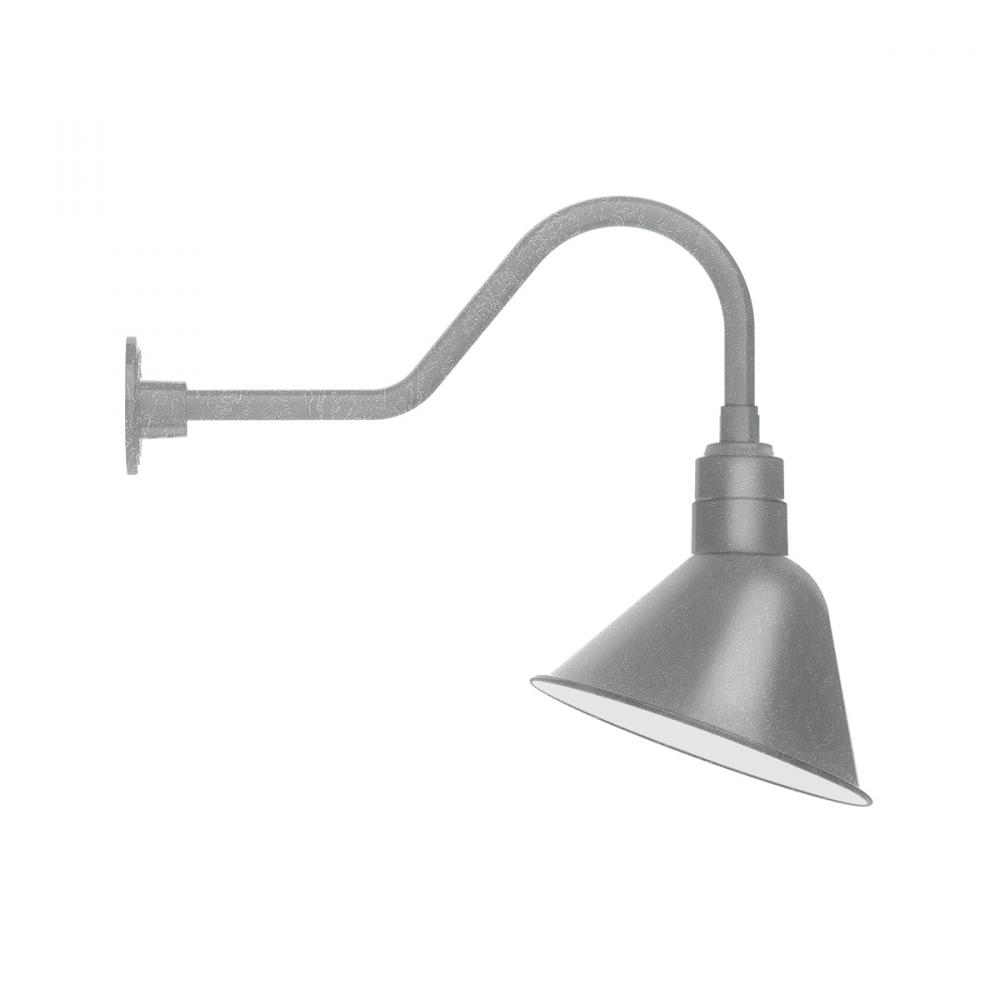 12" Angle shade gooseneck wall mount, Painted Galvanized