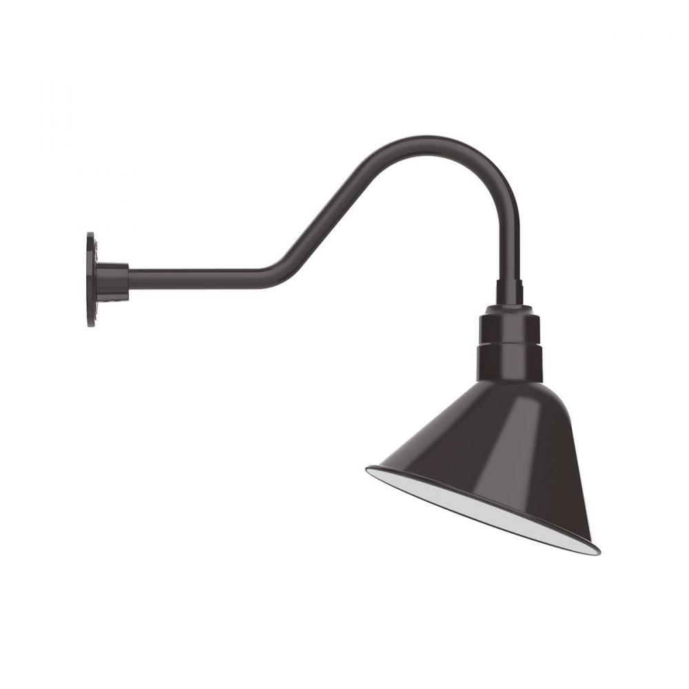 12" Angle shade gooseneck wall mount, Architectural Bronze