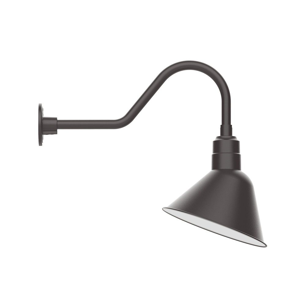 12" Angle shade gooseneck wall mount, Bronze Matte