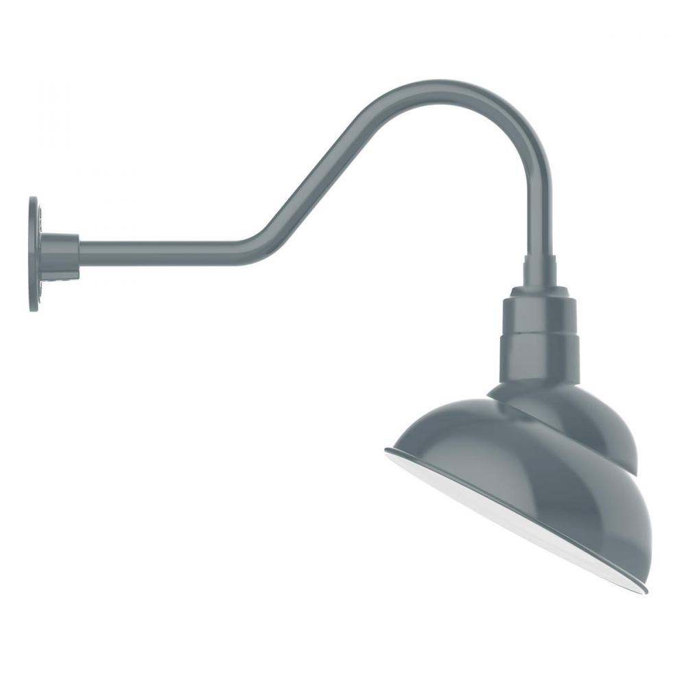 12" Emblem shade gooseneck wall mount, Slate Gray