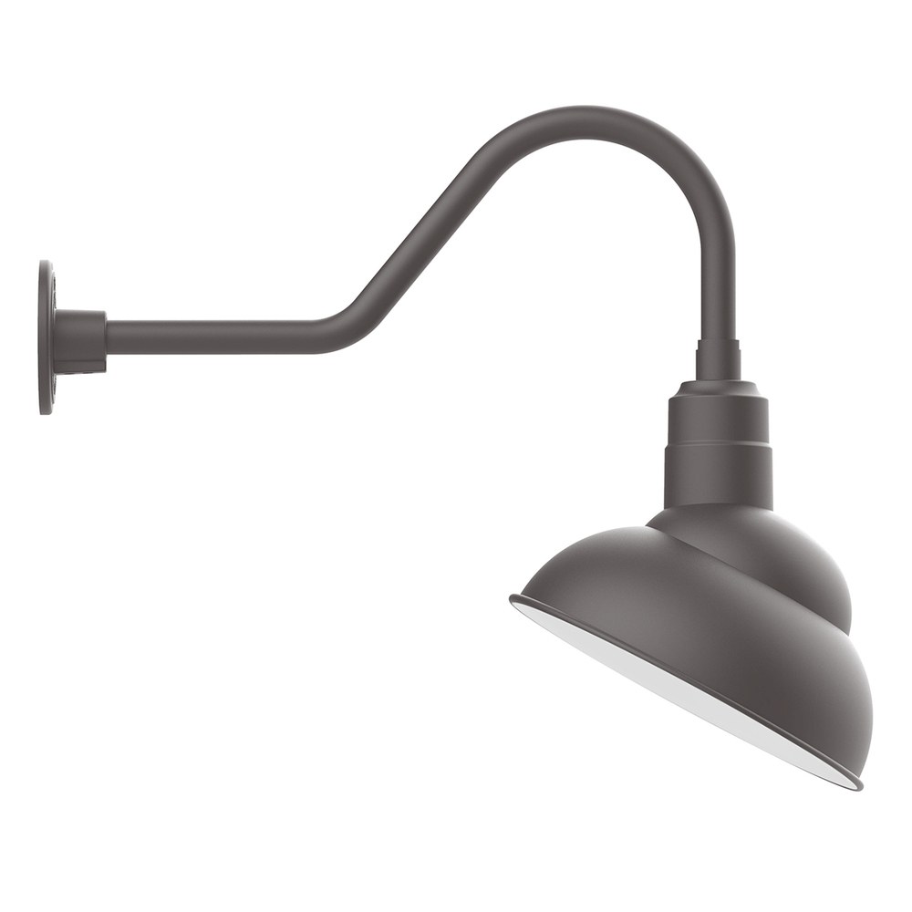 12" Emblem shade gooseneck wall mount, Bronze Matte