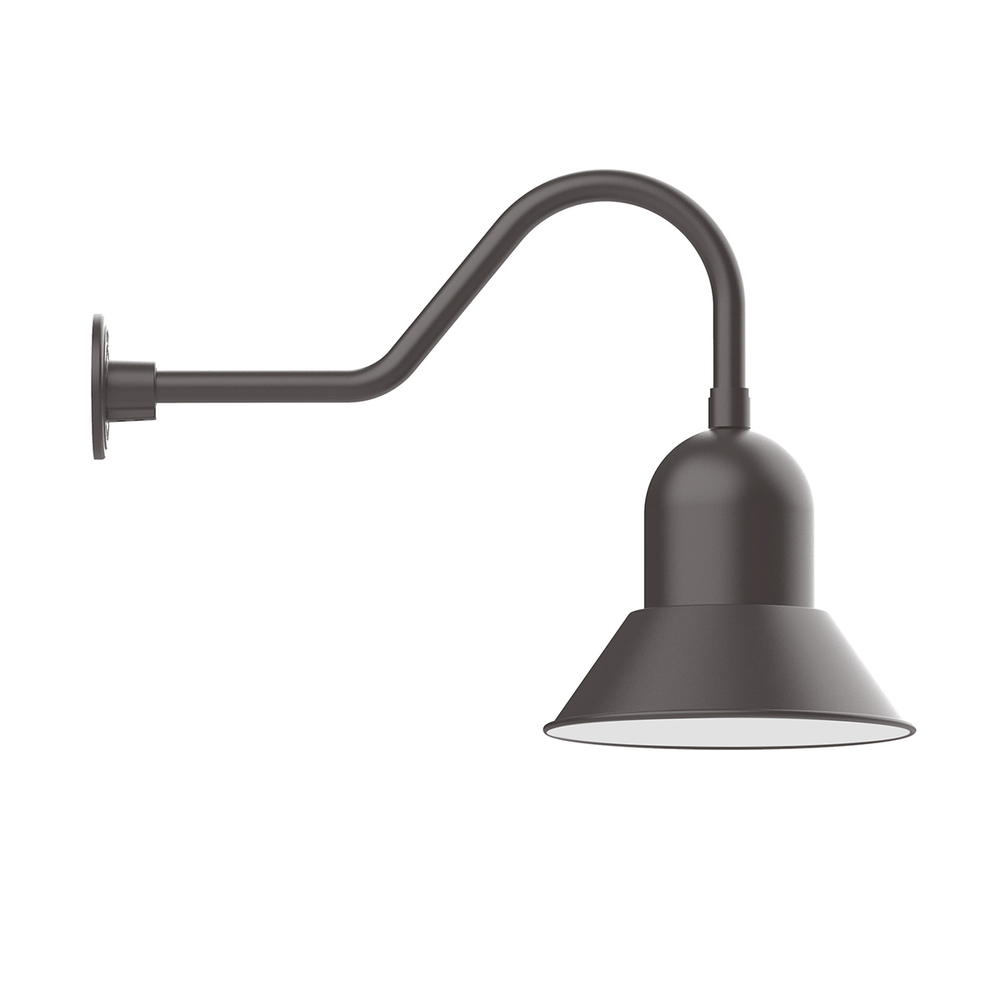 12" Prima shade, gooseneck wall mount, Bronze Matte